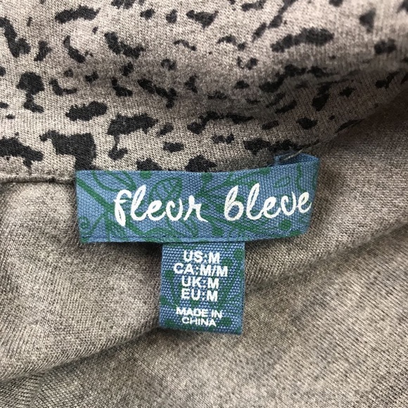 Fleur Bleue Womens A Line Dress Gray High Neck M - Picture 3 of 4